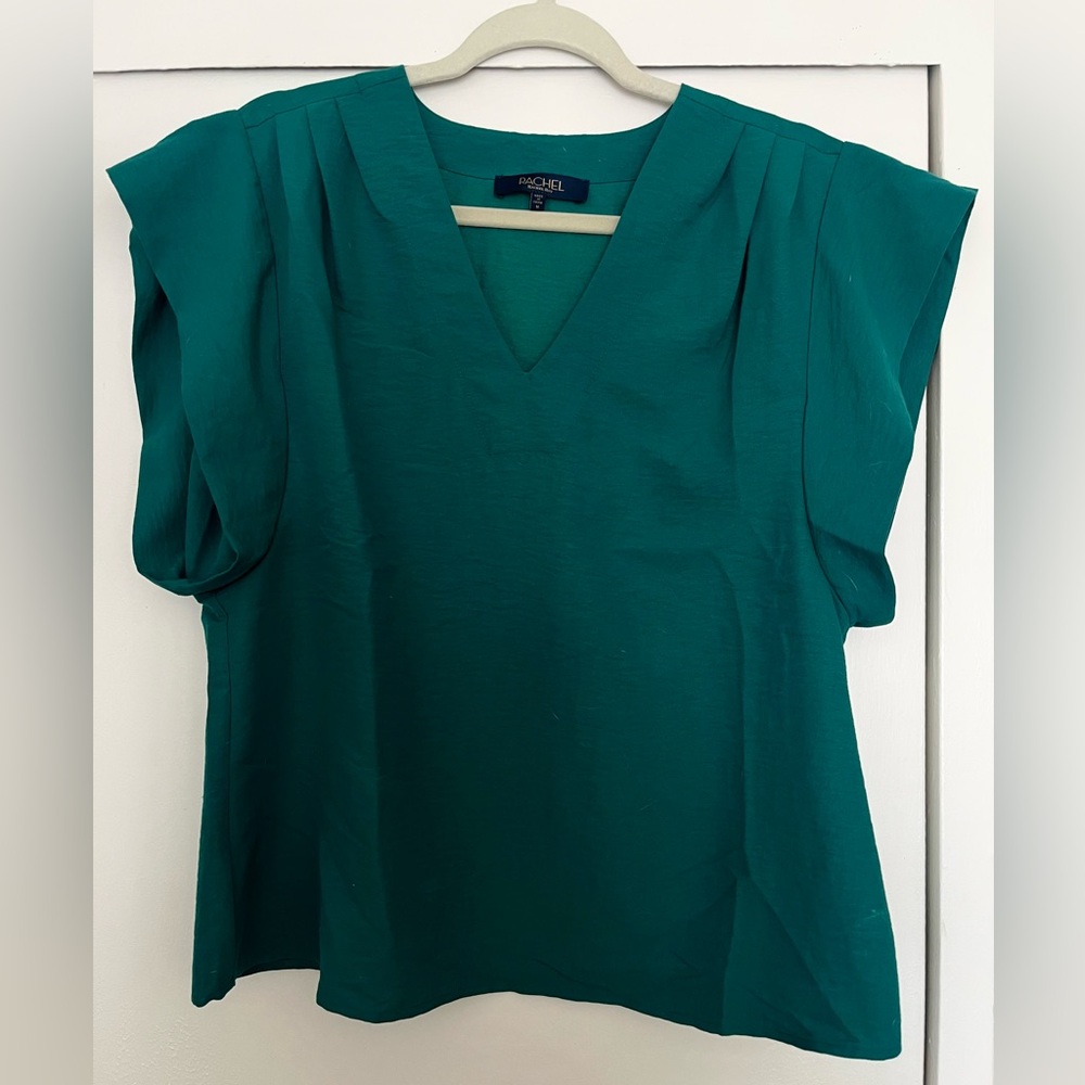 RACHEL by Rachel Roy emerald green short sleeve blouse sz Medium